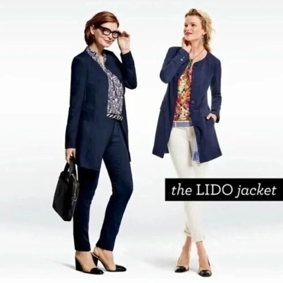 Cabi Lido Navy Blue Button Front Jacket S #5093 - Picture 1 of 6